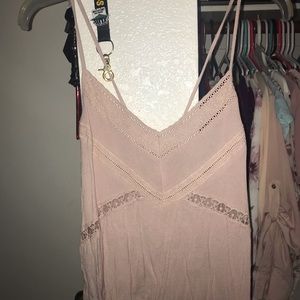 Dusty pink baby doll blouse